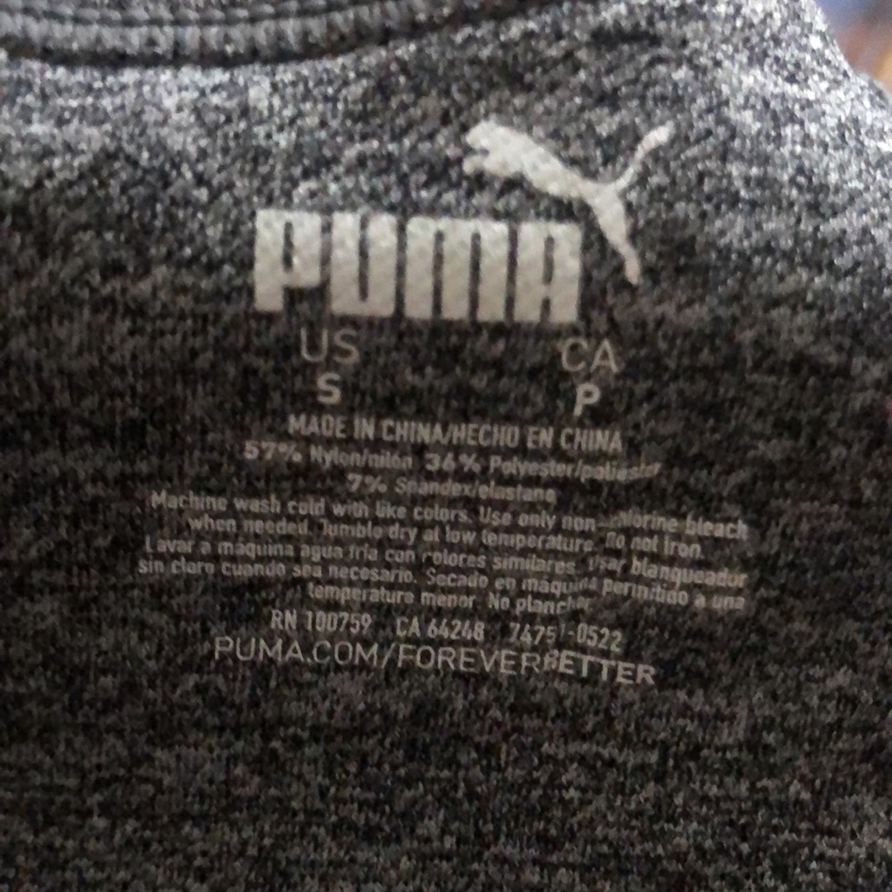 Puma gray v neck sports bra, Small - Picture 3 of 4